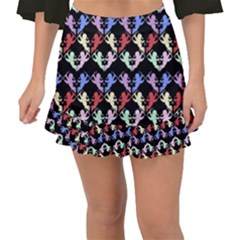 Colorful Cherubs Black Fishtail Mini Chiffon Skirt by snowwhitegirl