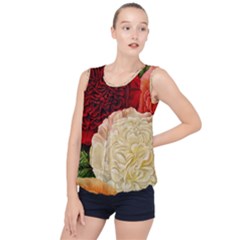 Vintage Carnation Flowers Bubble Hem Chiffon Tank Top by snowwhitegirl