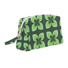 Retro Flower Green Wristlet Pouch Bag (medium) by snowwhitegirl