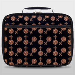 Victorian Crosses Black Full Print Lunch Bag by snowwhitegirl