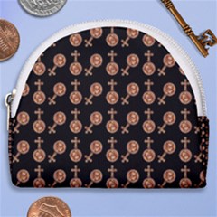 Victorian Crosses Black Horseshoe Style Canvas Pouch by snowwhitegirl