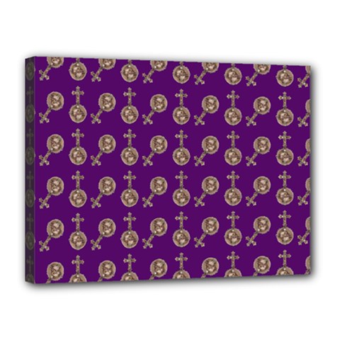 Victorian Crosses Purple Canvas 16  X 12  (stretched) by snowwhitegirl