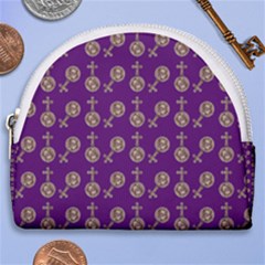 Victorian Crosses Purple Horseshoe Style Canvas Pouch by snowwhitegirl