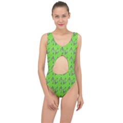 Skeleton Green Center Cut Out Swimsuit by snowwhitegirl