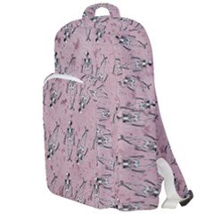 Skeleton Pink Background Double Compartment Backpack by snowwhitegirl