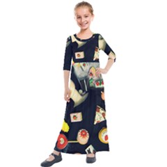 Food Kids  Quarter Sleeve Maxi Dress by snowwhitegirl