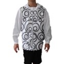 Abstract Black On White Circles Design Hooded Windbreaker (Kids) View1