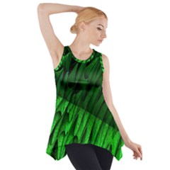 Fractal Rendering Background Green Side Drop Tank Tunic by Pakrebo