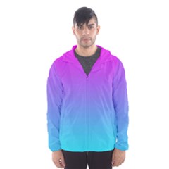 Fuschia Turquoise Dream Hooded Windbreaker (men) by retrotoomoderndesigns