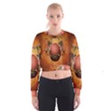 Wonderful Steampunk Easter Egg With Flowers Cropped Sweatshirt View1