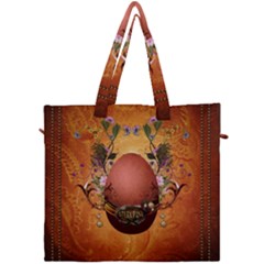 Wonderful Steampunk Easter Egg With Flowers Canvas Travel Bag by FantasyWorld7