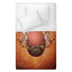 Wonderful Steampunk Easter Egg With Flowers Duvet Cover (single Size) by FantasyWorld7