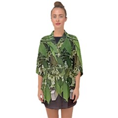 Garden Of The Phoenix  Half Sleeve Chiffon Kimono by Riverwoman