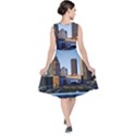 Columbus skyline V-Neck Midi Sleeveless Dress  View2