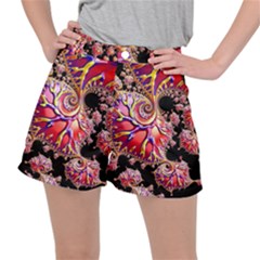 Fractals Colorful Pattern Stretch Ripstop Shorts by Pakrebo