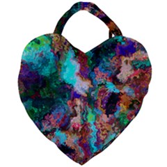 Seamless Abstract Colorful Tile Giant Heart Shaped Tote by Pakrebo