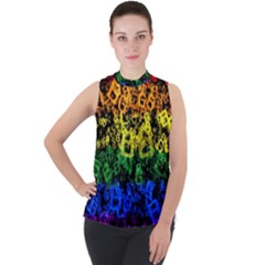 Lgbt Pride Rainbow Gay Lesbian Mock Neck Chiffon Sleeveless Top by Pakrebo