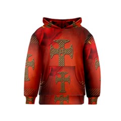 Wonderful Celtic Cross On Vintage Background Kids  Pullover Hoodie by FantasyWorld7