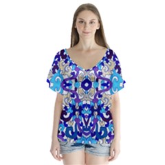 Ml 126 1 V-neck Flutter Sleeve Top by ArtworkByPatrick