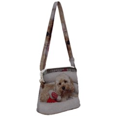 Cockapoo In Dog s Bed Zipper Messenger Bag by pauchesstore