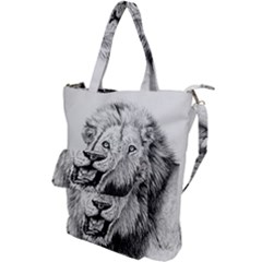 Lion Wildlife Art And Illustration Pencil Shoulder Tote Bag by Sudhe