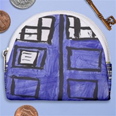 Tardis Painting Horseshoe Style Canvas Pouch by Sudhe