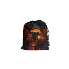 Dragon Legend Art Fire Digital Fantasy Drawstring Pouch (xs) by Sudhe