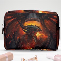 Dragon Legend Art Fire Digital Fantasy Make Up Pouch (medium) by Sudhe