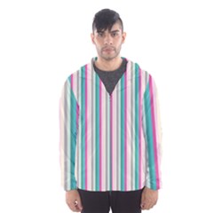 Candy Stripes 1 Hooded Windbreaker (men) by retrotoomoderndesigns