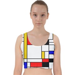 Bauhouse Mondrian Style Velvet Racer Back Crop Top by lucia