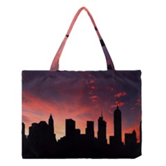 Skyline Panoramic City Architecture Medium Tote Bag by Sudhe