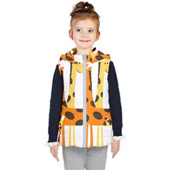 Giraffe Africa Safari Wildlife Kids  Hooded Puffer Vest by Sudhe