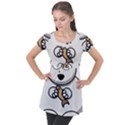 Bear Polar Bear Arctic Fish Mammal Puff Sleeve Tunic Top View1