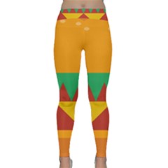 Burger Bread Food Cheese Vegetable Classic Yoga Leggings by Sudhe