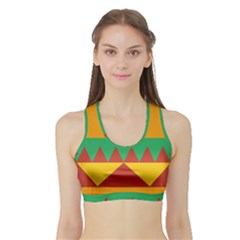 Burger Bread Food Cheese Vegetable Sports Bra With Border by Sudhe