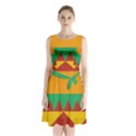 Burger Bread Food Cheese Vegetable Sleeveless Waist Tie Chiffon Dress View1