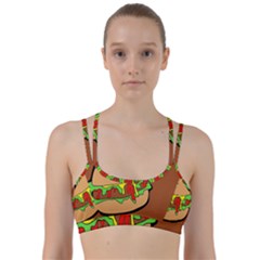 Burger Double Line Them Up Sports Bra by Sudhe