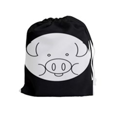 Pig Logo Drawstring Pouch (xl) by Sudhe