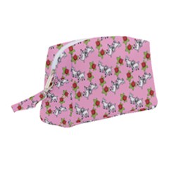 Lamb Pattern Pink Wristlet Pouch Bag (medium) by snowwhitegirl