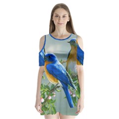 Loving Birds Shoulder Cutout Velvet One Piece by Sudhe