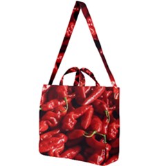 Red Chili Square Shoulder Tote Bag by Sudhe