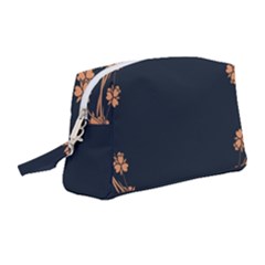 Floral Vintage Royal Frame Pattern Wristlet Pouch Bag (medium) by Sudhe