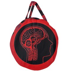 Artificial Intelligence Brain Think Giant Round Zipper Tote by Sudhe