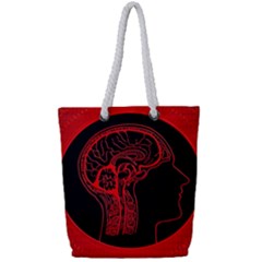 Artificial Intelligence Brain Think Full Print Rope Handle Tote (small) by Sudhe