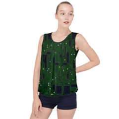 Board Conductors Circuits Bubble Hem Chiffon Tank Top by Sudhe