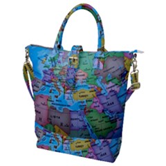 Globe World Map Maps Europe Buckle Top Tote Bag by Sudhe