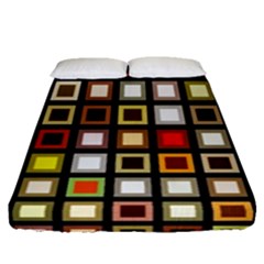 Squares Colorful Texture Modern Art Fitted Sheet (queen Size) by Sudhe