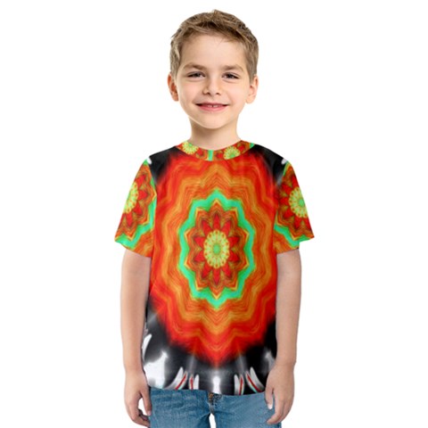 Abstract Kaleidoscope Colored Kids  Sport Mesh Tee by Sudhe