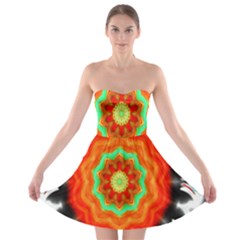 Abstract Kaleidoscope Colored Strapless Bra Top Dress by Sudhe