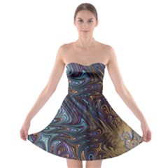 Fractal Art Artwork Globular Strapless Bra Top Dress by Sudhe